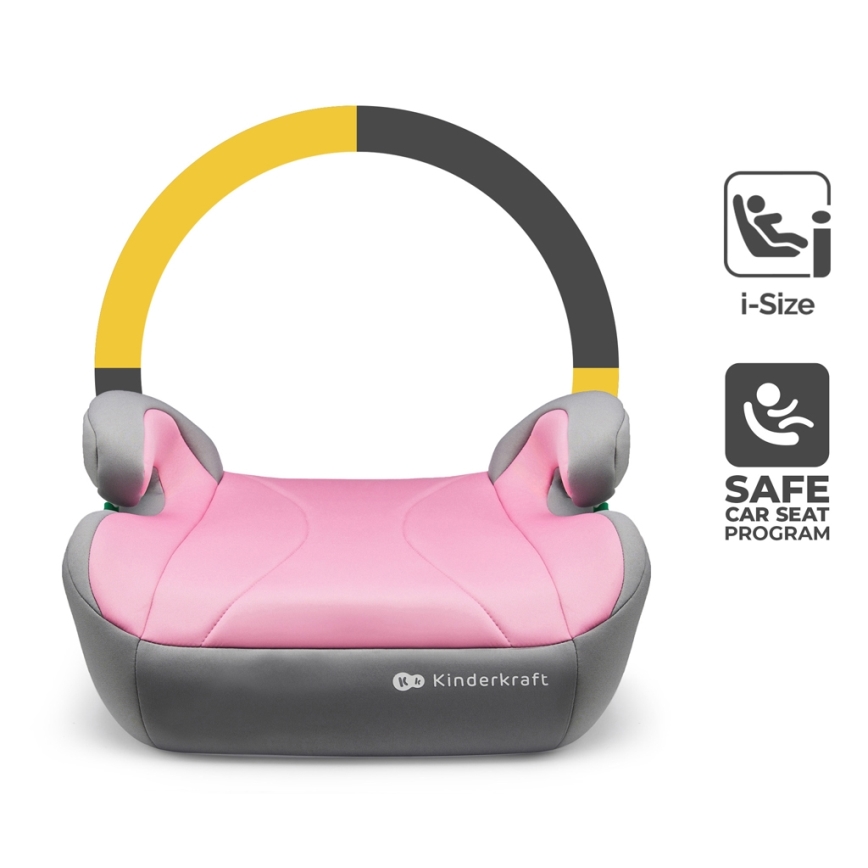 KINDERKRAFT - Auton korokeistuin I-BOOST i-Koko 135-150 cm vaaleanpunainen