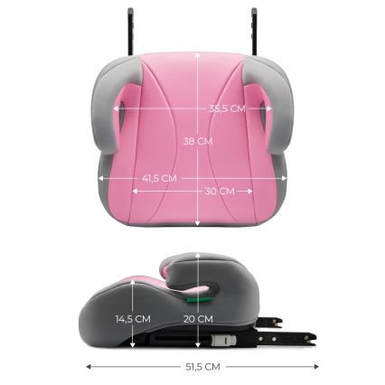 KINDERKRAFT - Auton korokeistuin I-BOOST i-Koko 135-150 cm vaaleanpunainen