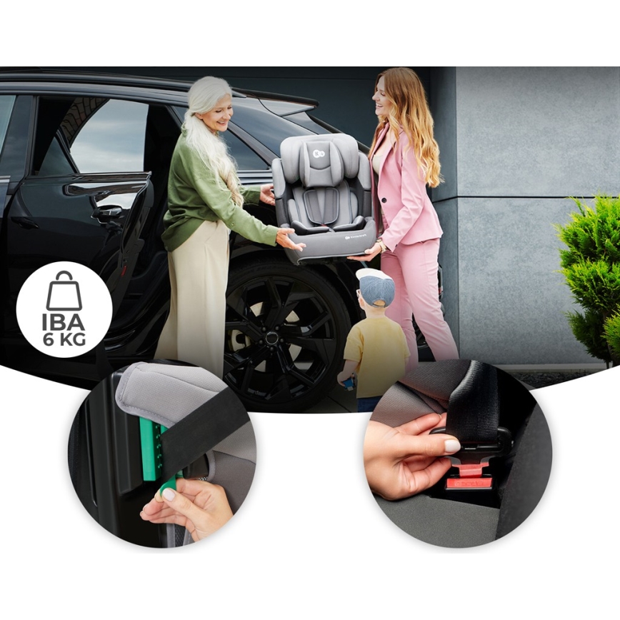 KINDERKRAFT - Autonistuin COMFORT UP i-Koko (76-150 cm) vaaleanharmaa