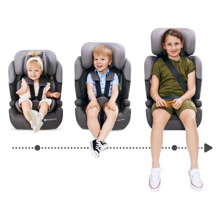KINDERKRAFT - Autonistuin COMFORT UP i-Koko (76-150 cm) vaaleanharmaa