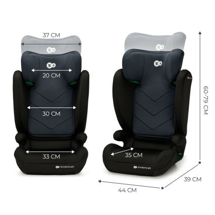 KINDERKRAFT - Autonistuin I-SPARK i-Koko (100-150 cm) musta