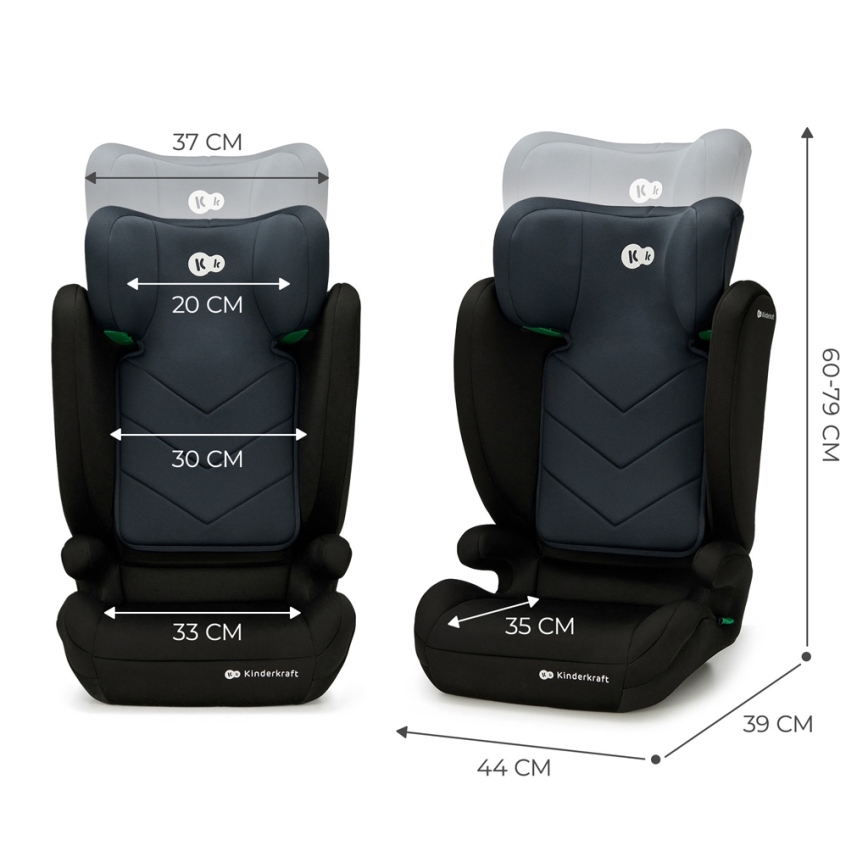 KINDERKRAFT - Autonistuin I-SPARK i-Koko (100-150 cm) musta
