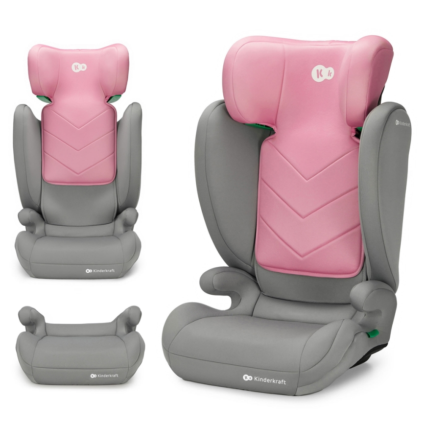 KINDERKRAFT - Autonistuin I-SPARK i-Koko (100-150 cm) vaaleanpunainen