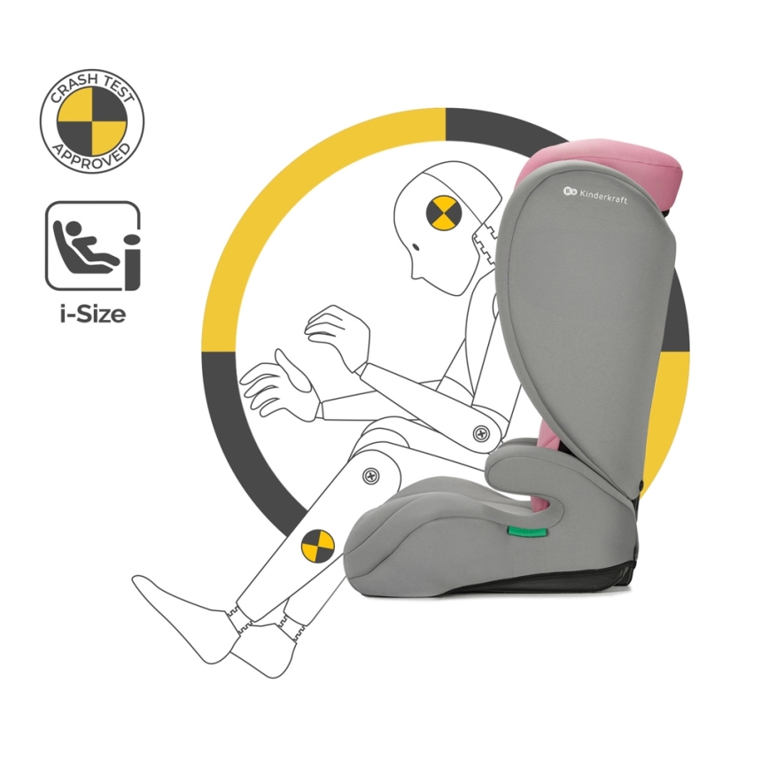 KINDERKRAFT - Autonistuin I-SPARK i-Koko (100-150 cm) vaaleanpunainen