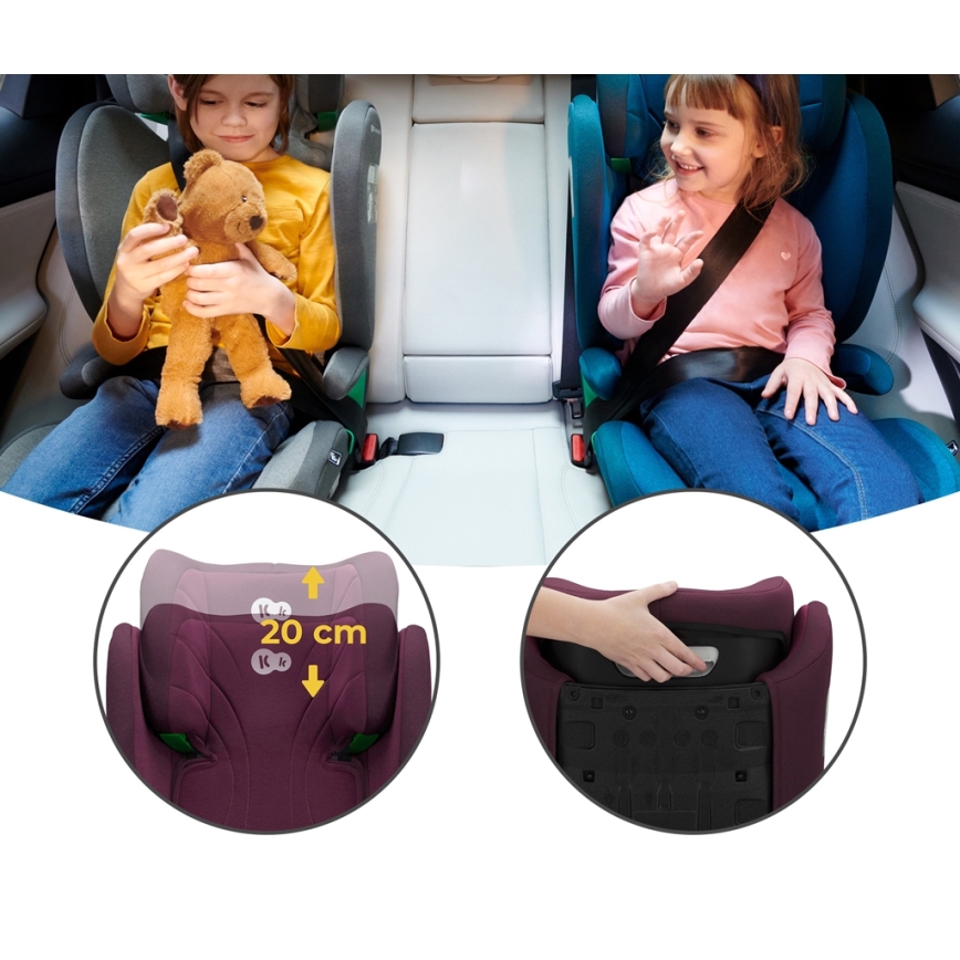 KINDERKRAFT - Autonistuin JUNIOR FIX 2 (100-150 cm) Cherry pearl