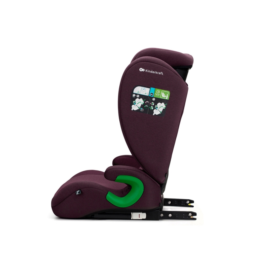 KINDERKRAFT - Autonistuin JUNIOR FIX 2 (100-150 cm) Cherry pearl