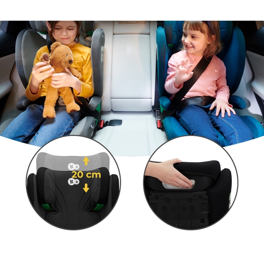 KINDERKRAFT - Autonistuin JUNIOR FIX 2 (100-150 cm) Graphite musta