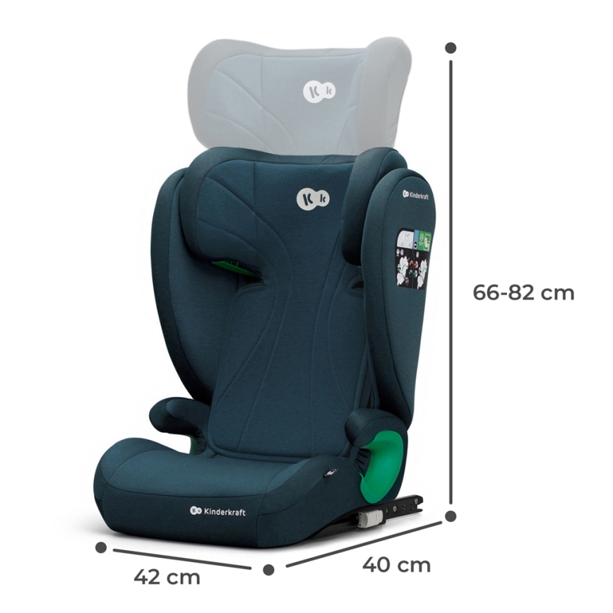 KINDERKRAFT - Autonistuin JUNIOR FIX 2 (100-150 cm) Harbor sininen