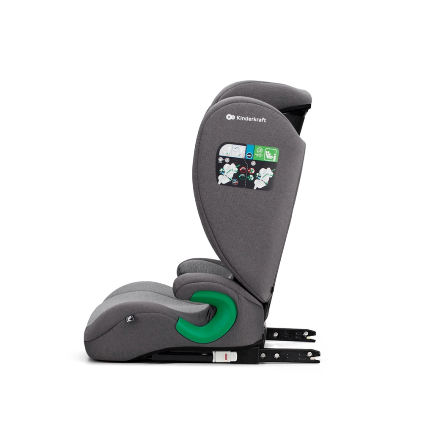 KINDERKRAFT - Autonistuin JUNIOR FIX 2 (100-150 cm) Raketti harmaa
