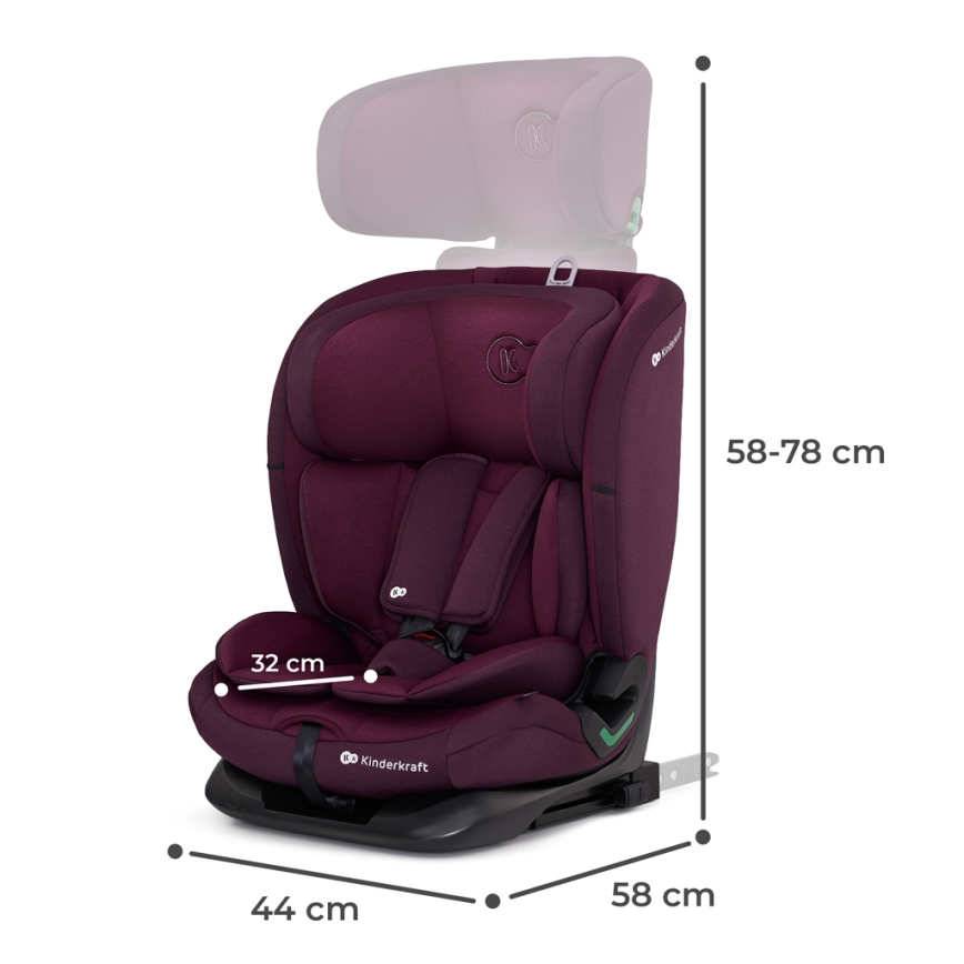 KINDERKRAFT - Autonistuin ONETO 3 i-Koko (76-150 cm) + Isofix Cherry pearl