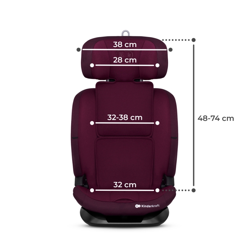 KINDERKRAFT - Autonistuin ONETO 3 i-Koko (76-150 cm) + Isofix Cherry pearl