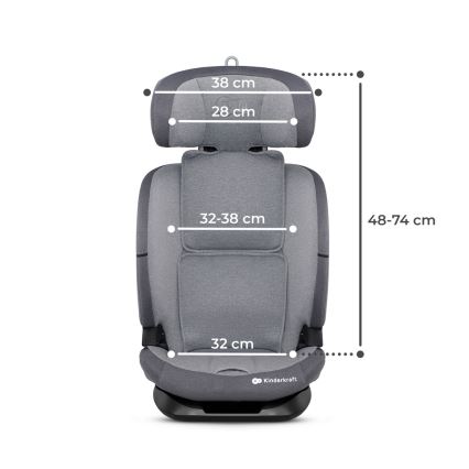 KINDERKRAFT - Autonistuin ONETO 3 i-Koko (76-150 cm) + Isofix Cool harmaa