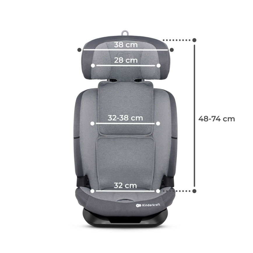 KINDERKRAFT - Autonistuin ONETO 3 i-Koko (76-150 cm) + Isofix Cool harmaa