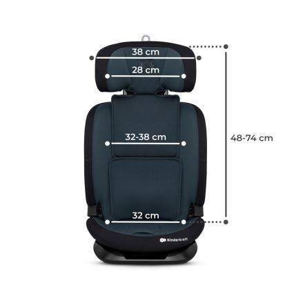 KINDERKRAFT - Autonistuin ONETO 3 i-Koko (76-150 cm) + Isofix Graphite musta