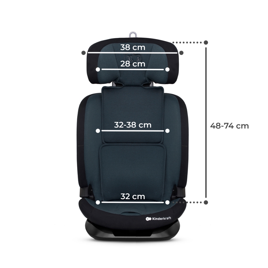 KINDERKRAFT - Autonistuin ONETO 3 i-Koko (76-150 cm) + Isofix Graphite musta