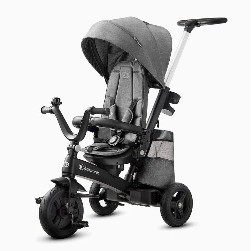 KINDERKRAFT - Lasten kolmipyörä 5v1 EASYTWIST harmaa/musta