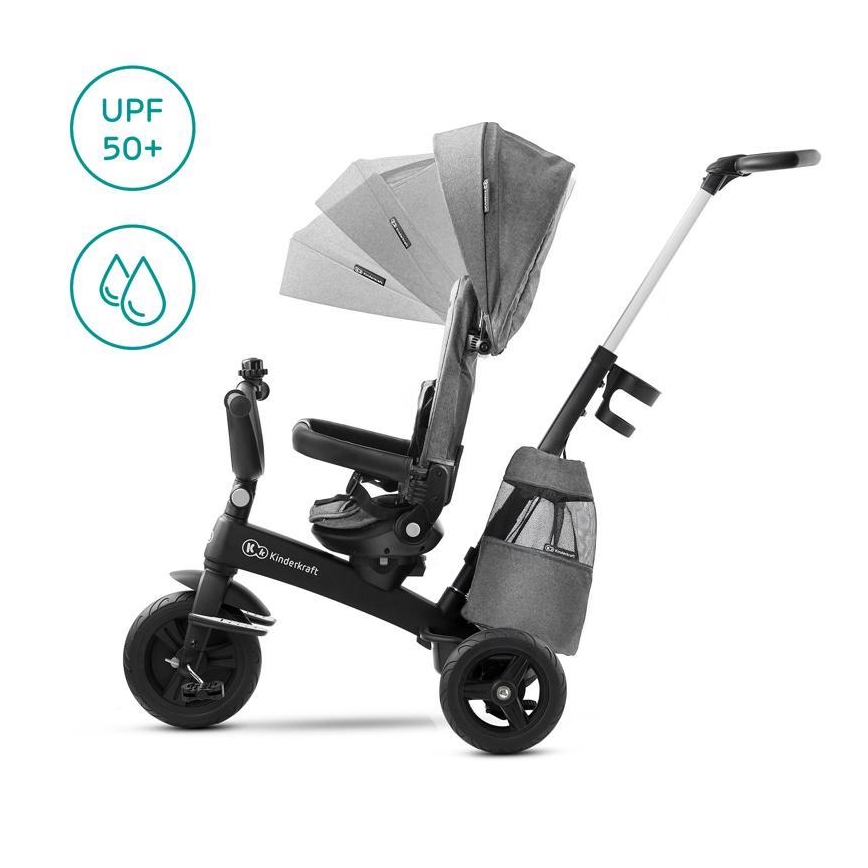 KINDERKRAFT - Lasten kolmipyörä 5v1 EASYTWIST harmaa/musta