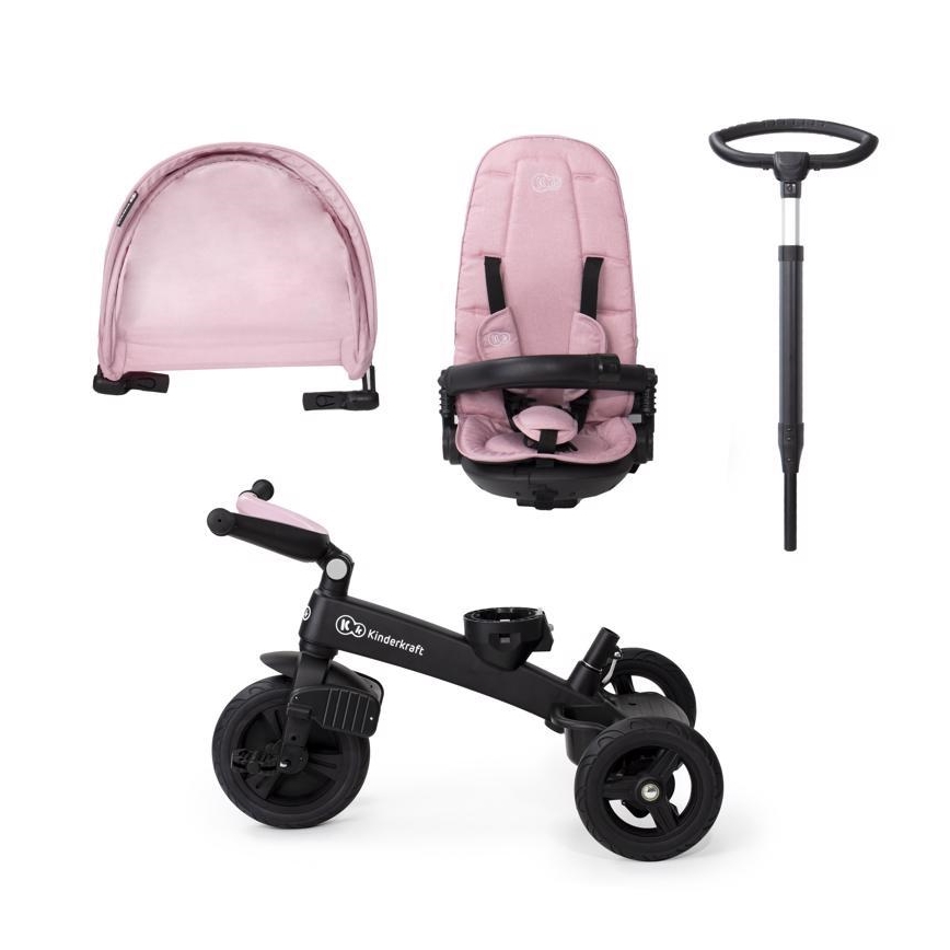 KINDERKRAFT - Lasten kolmipyörä 5v1 EASYTWIST pinkki/musta