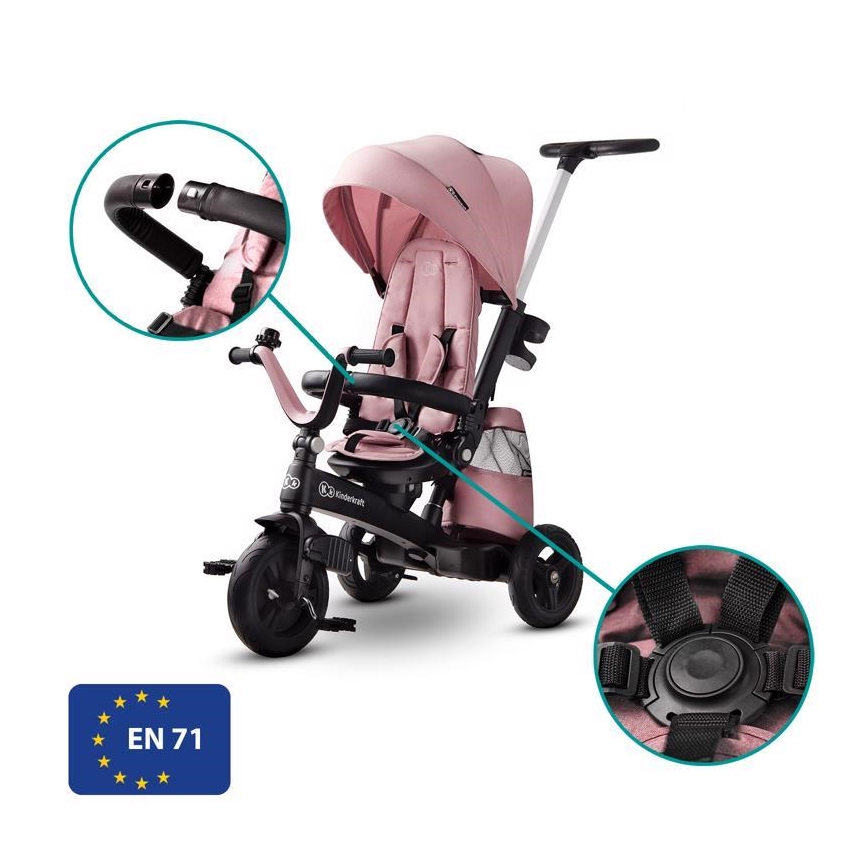 KINDERKRAFT - Lasten kolmipyörä 5v1 EASYTWIST pinkki/musta