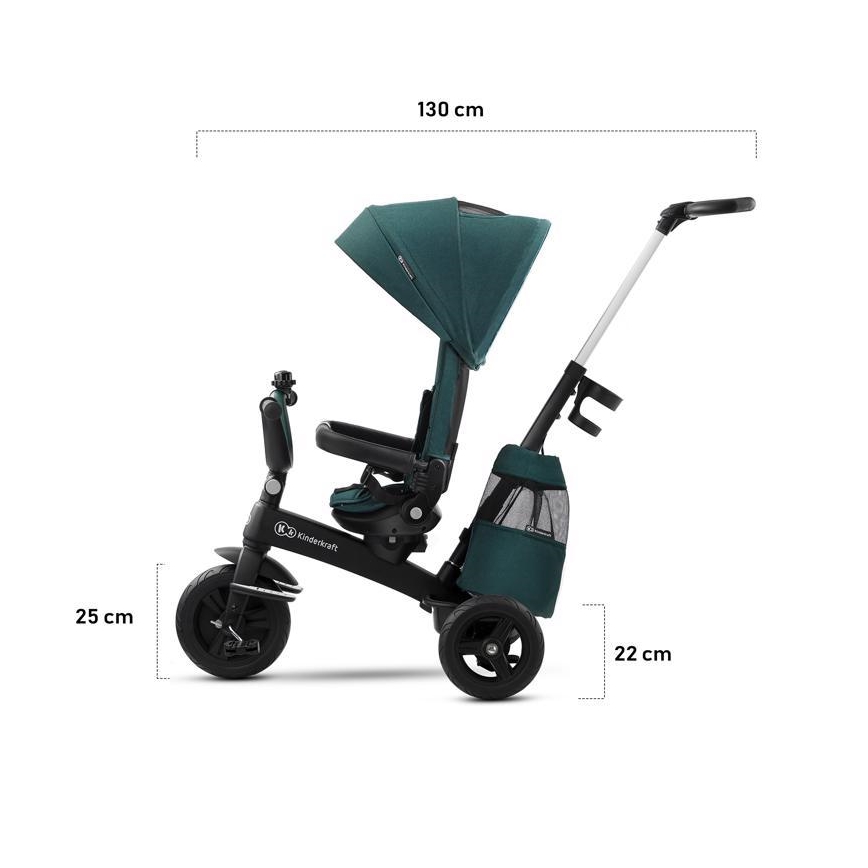 KINDERKRAFT - Lasten kolmipyörä 5v1 EASYTWIST vihreä/musta
