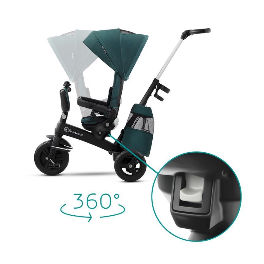 KINDERKRAFT - Lasten kolmipyörä 5v1 EASYTWIST vihreä/musta