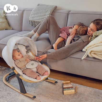 KINDERKRAFT - Lasten lepotuoli ELSU harmaa