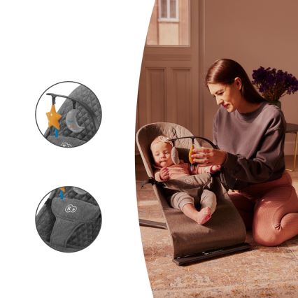 KINDERKRAFT - Lasten lepotuoli MIMI harmaa