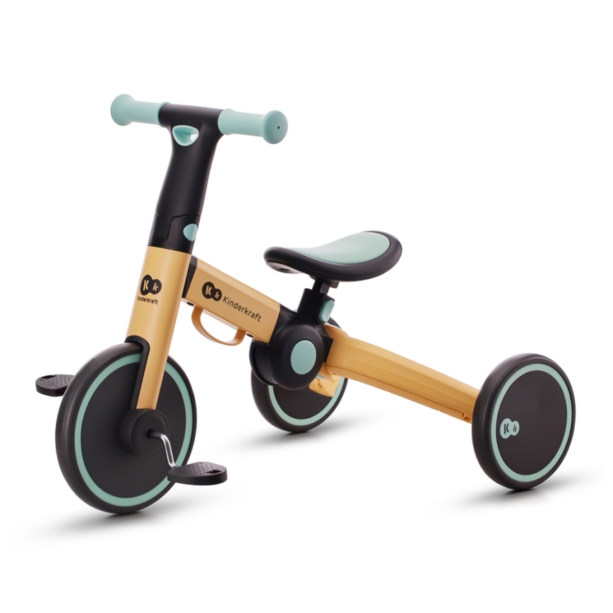 KINDERKRAFT - Lasten potkupyörä 3in1 4TRIKE keltainen/minttu