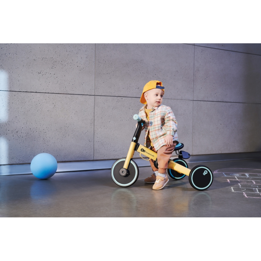 KINDERKRAFT - Lasten potkupyörä 3in1 4TRIKE keltainen/minttu