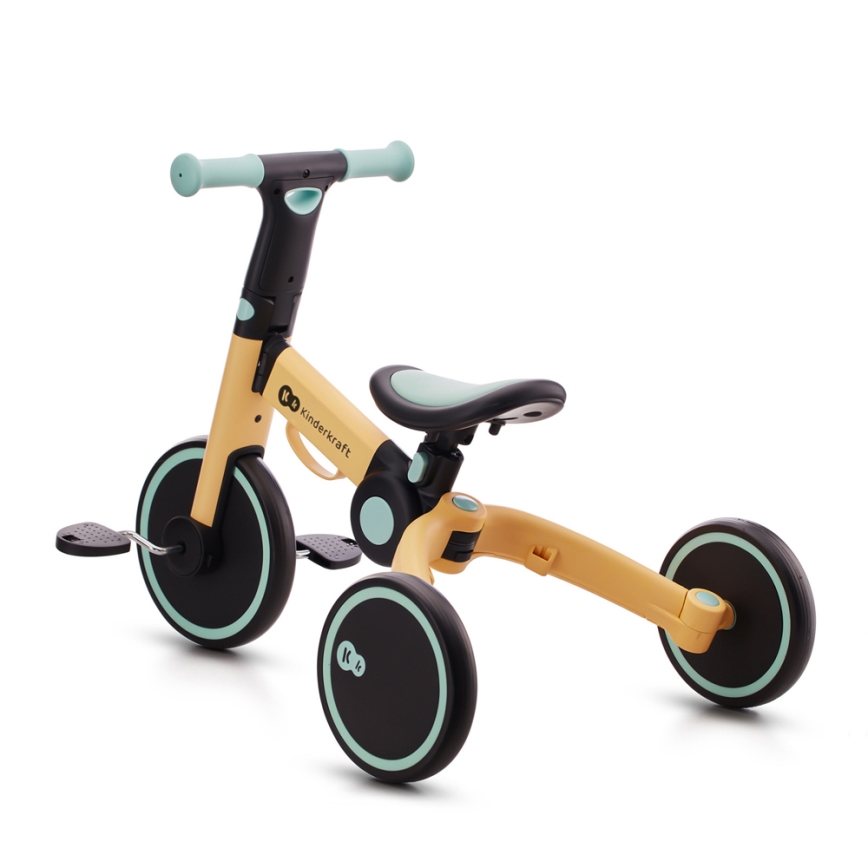 KINDERKRAFT - Lasten potkupyörä 3in1 4TRIKE keltainen/minttu