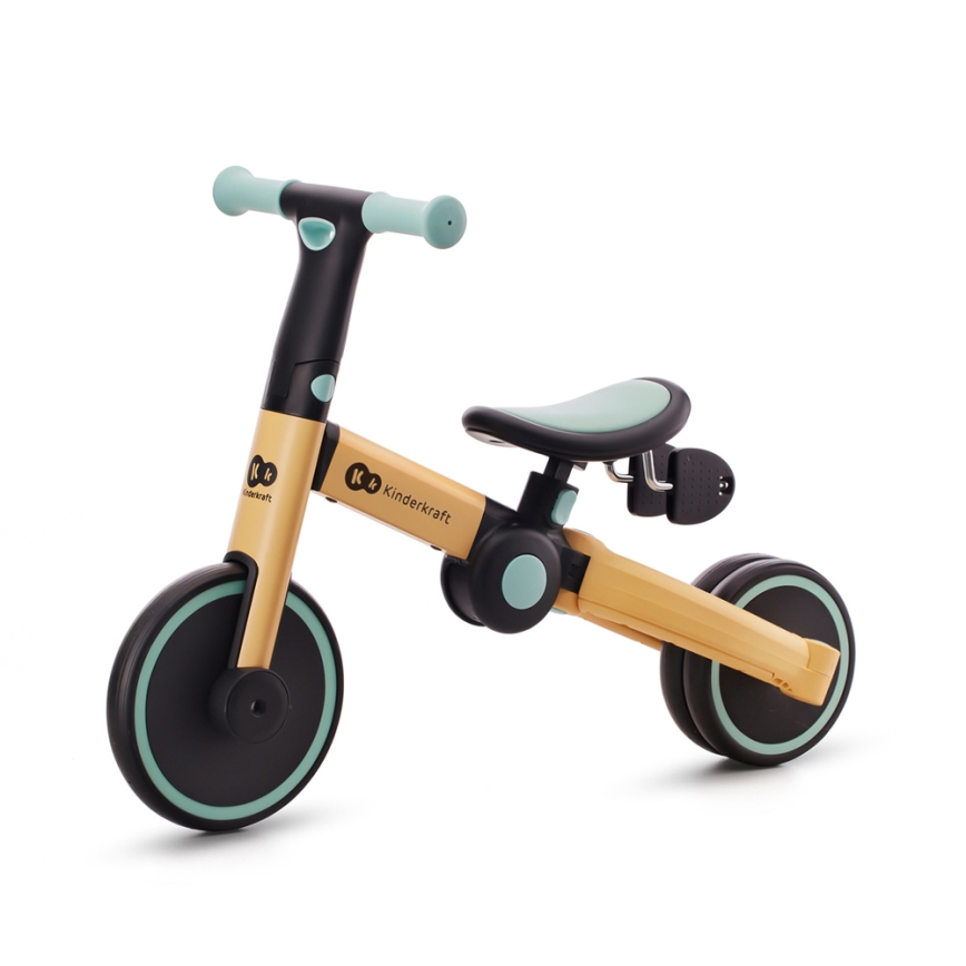 KINDERKRAFT - Lasten potkupyörä 3in1 4TRIKE keltainen/minttu