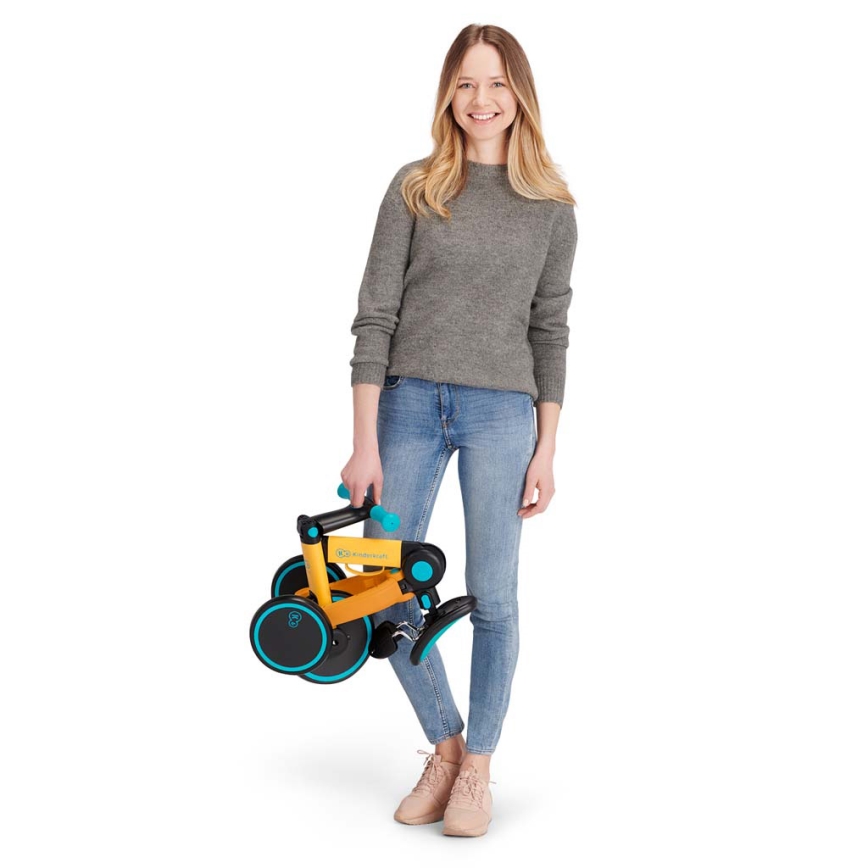 KINDERKRAFT - Lasten potkupyörä 3in1 4TRIKE keltainen/turkoosi