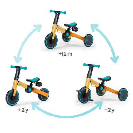 KINDERKRAFT - Lasten potkupyörä 3in1 4TRIKE keltainen/turkoosi