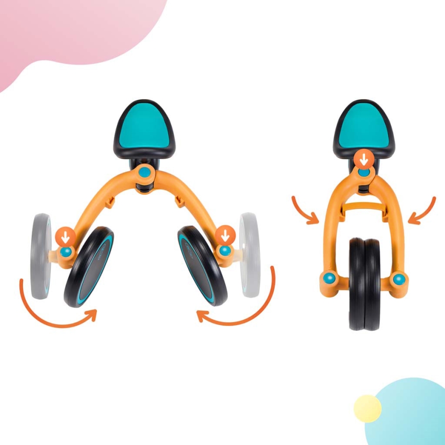 KINDERKRAFT - Lasten potkupyörä 3in1 4TRIKE keltainen/turkoosi