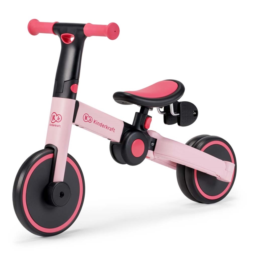 KINDERKRAFT - Lasten potkupyörä 3in1 4TRIKE vaaleanpunainen