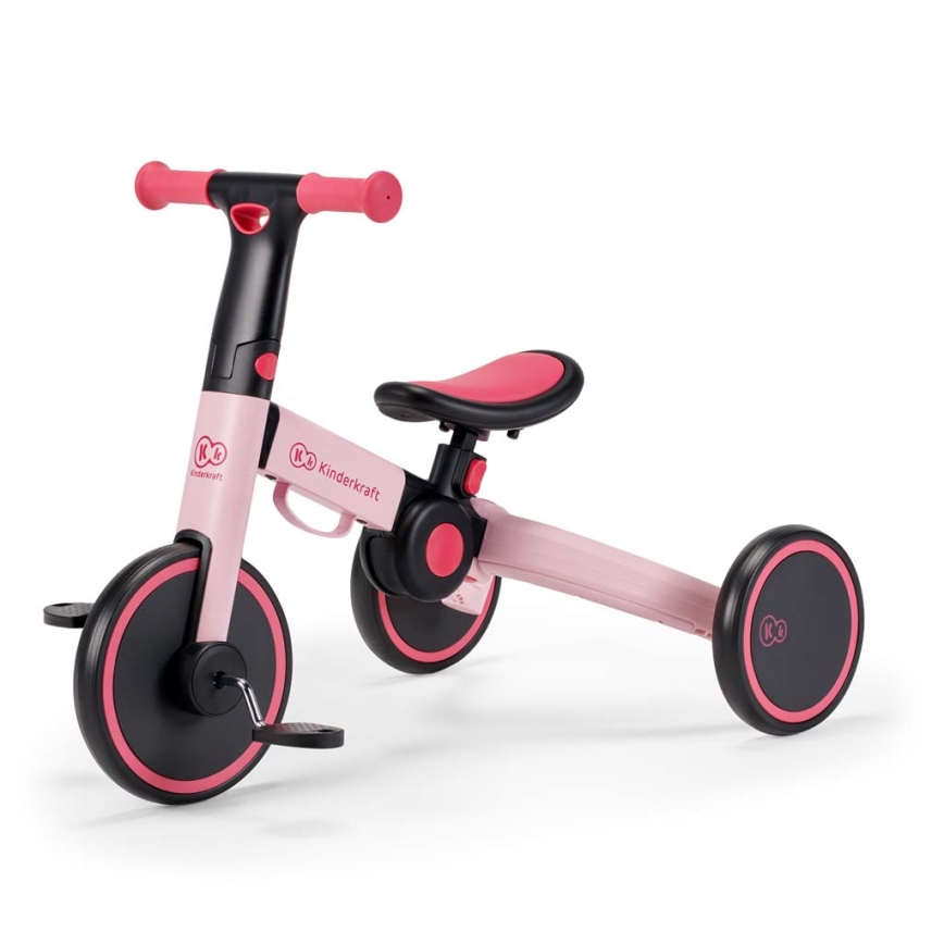 KINDERKRAFT - Lasten potkupyörä 3in1 4TRIKE vaaleanpunainen