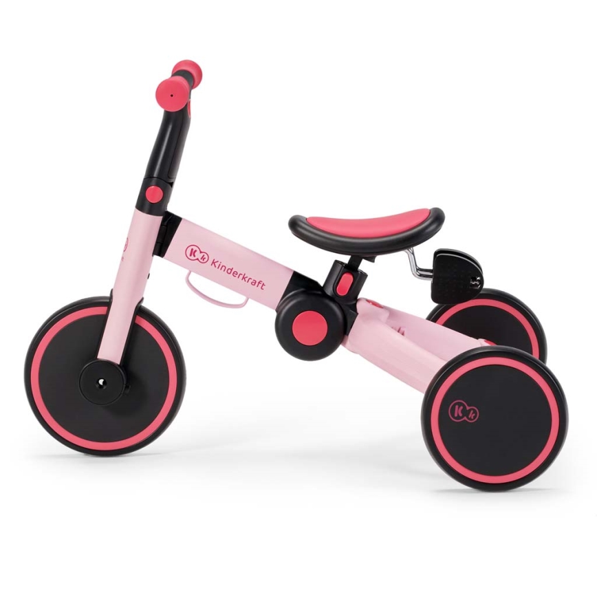 KINDERKRAFT - Lasten potkupyörä 3in1 4TRIKE vaaleanpunainen