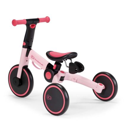 KINDERKRAFT - Lasten potkupyörä 3in1 4TRIKE vaaleanpunainen