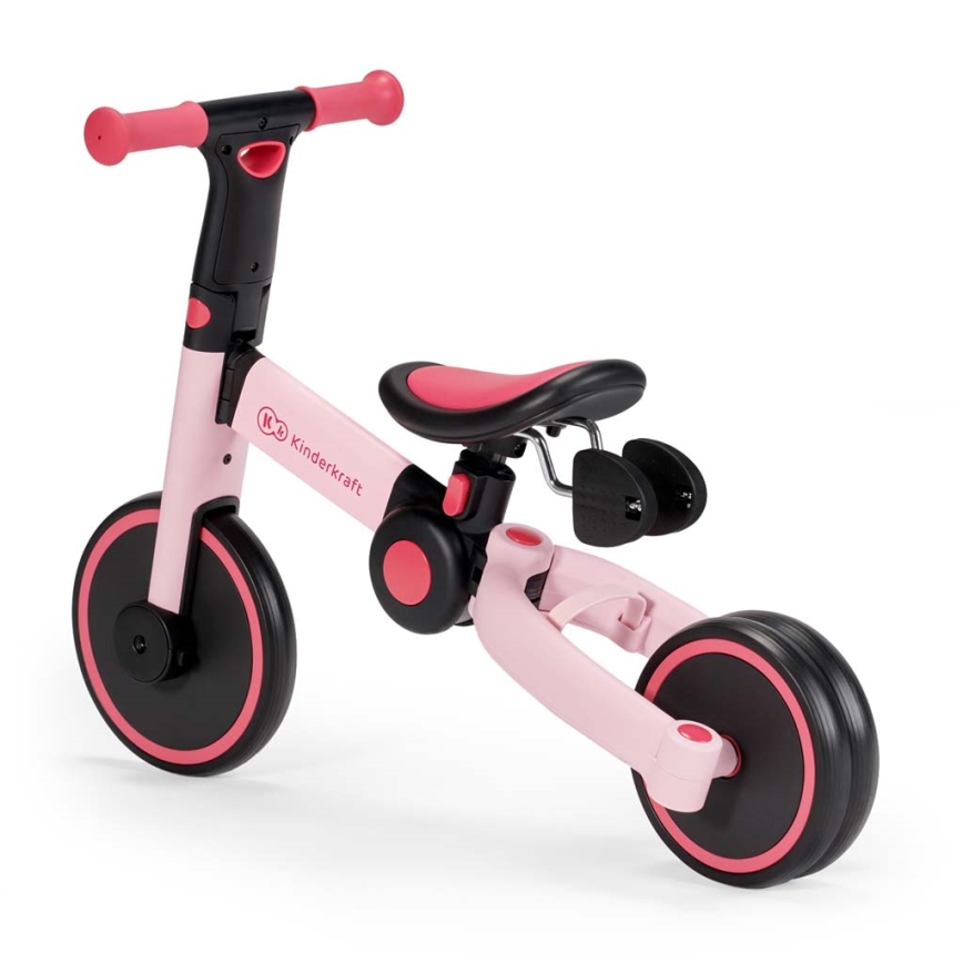 KINDERKRAFT - Lasten potkupyörä 3in1 4TRIKE vaaleanpunainen