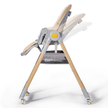KINDERKRAFT - Lasten ruokapöydän tuoli 2in1 LASTREE beige/harmaa