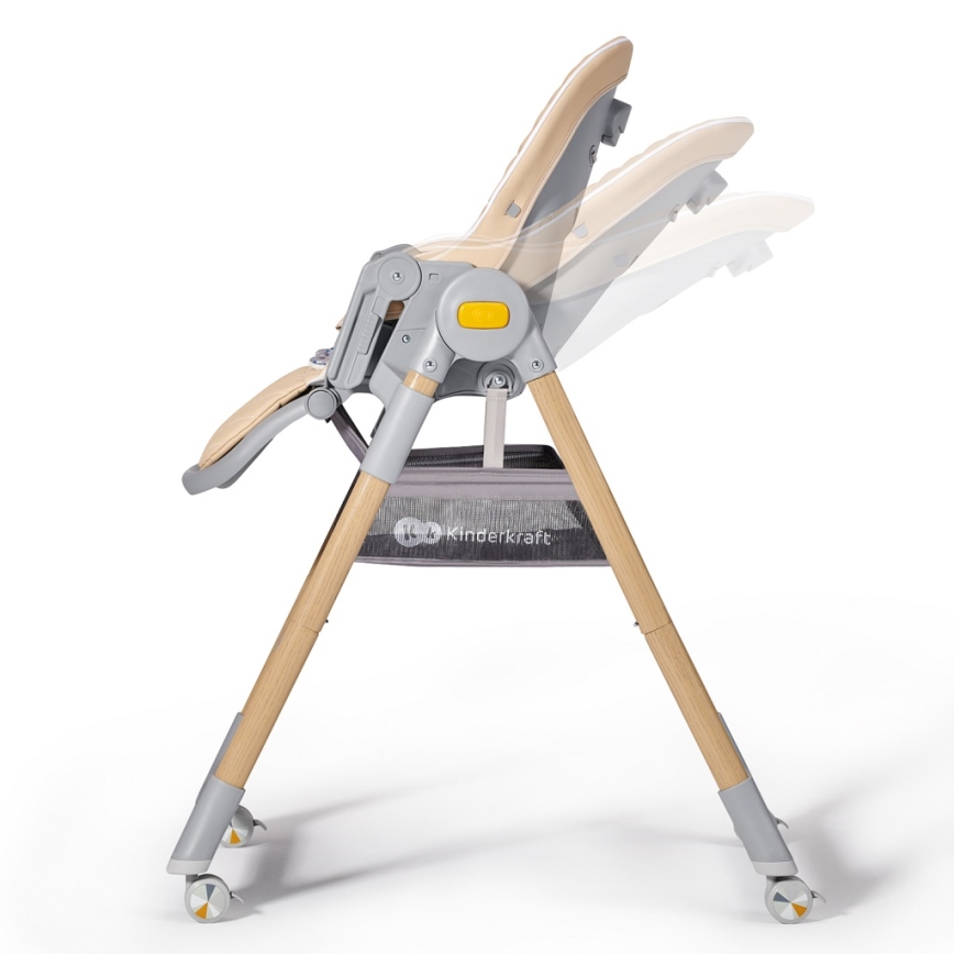 KINDERKRAFT - Lasten ruokapöydän tuoli 2in1 LASTREE beige/harmaa