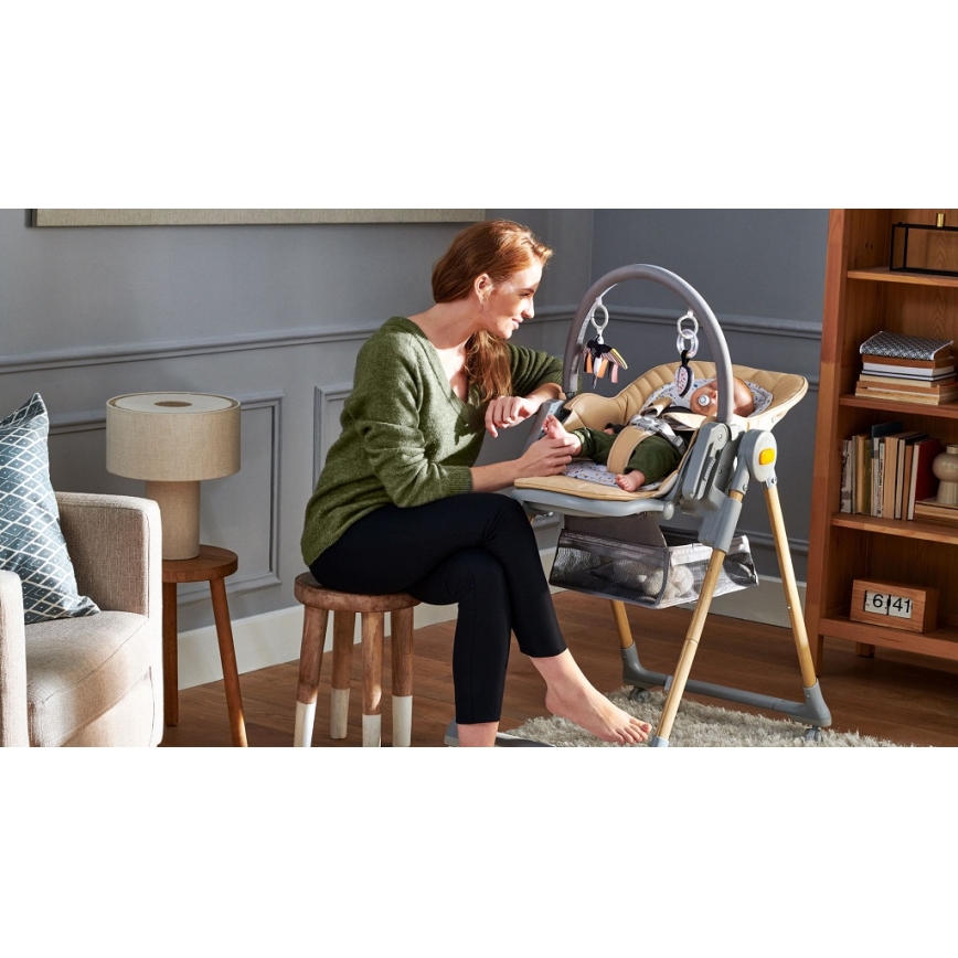 KINDERKRAFT - Lasten ruokapöydän tuoli 2in1 LASTREE beige/harmaa