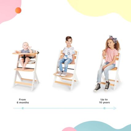 KINDERKRAFT - Lasten ruokatuoli ENOCK tyynyillä harmaa/valkoinen
