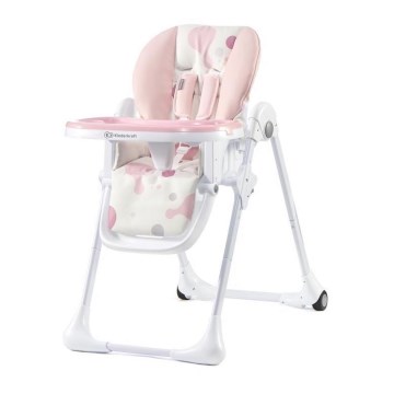 KINDERKRAFT - Lasten ruokatuoli YUMMY pinkki/valkoinen