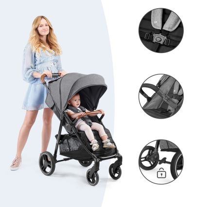 KINDERKRAFT - Lastenrattaat GRANDE PLUS harmaa