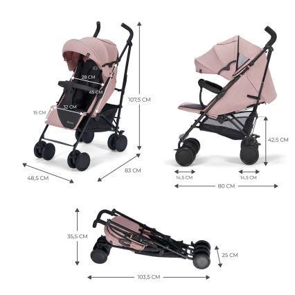 KINDERKRAFT - Lastenrattaat SIESTA Pink prinsessa