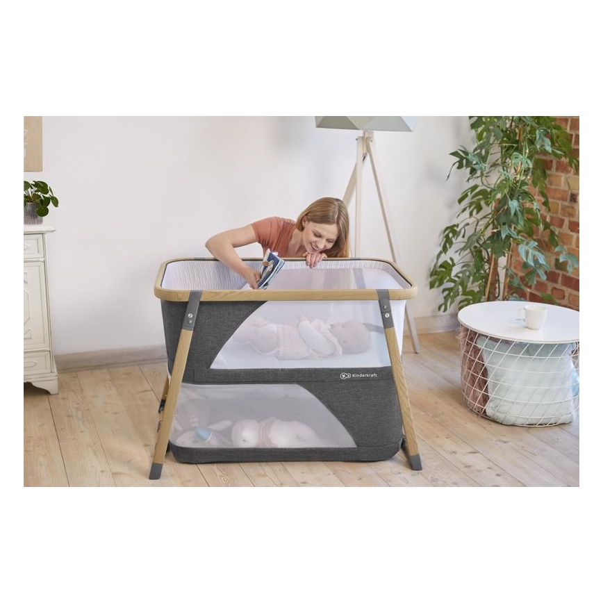 KINDERKRAFT - Matkasänky 4in1 SOFI harmaa