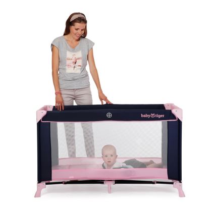 KINDERKRAFT - Matkasänky Baby Tiger VIKI vaaleanpunainen