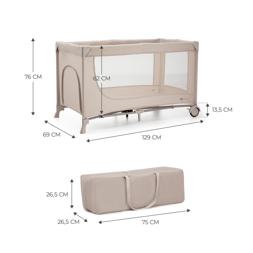 KINDERKRAFT - Matkasänky JOY 2 beige