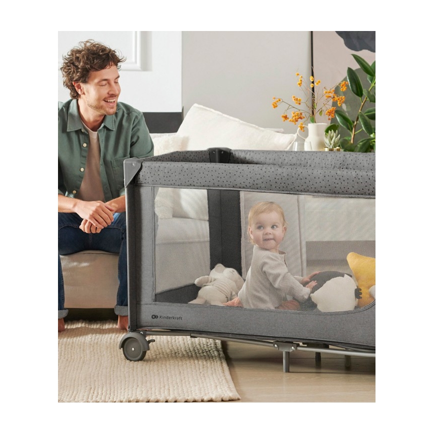KINDERKRAFT - Matkasänky JOY 2 harmaa